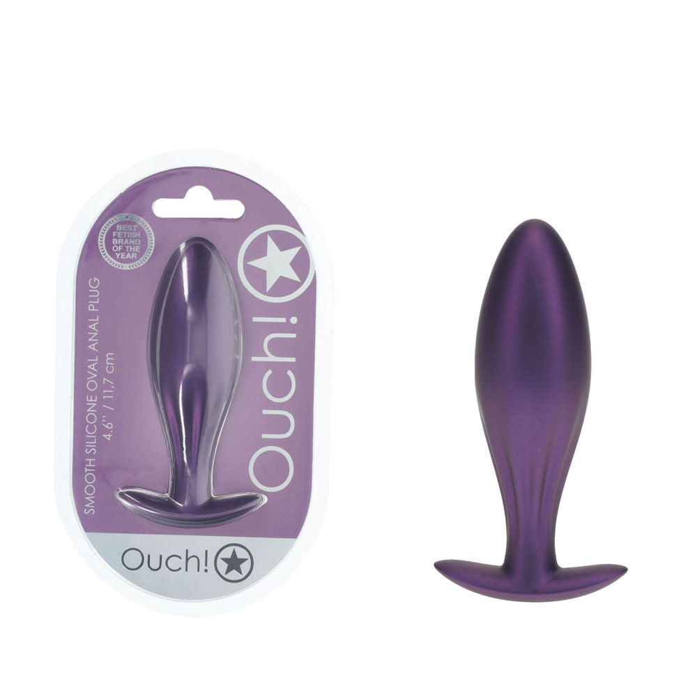 OUCH! Oval Anal Plug - Metallic Purple - Naughty by Nature Adult Store