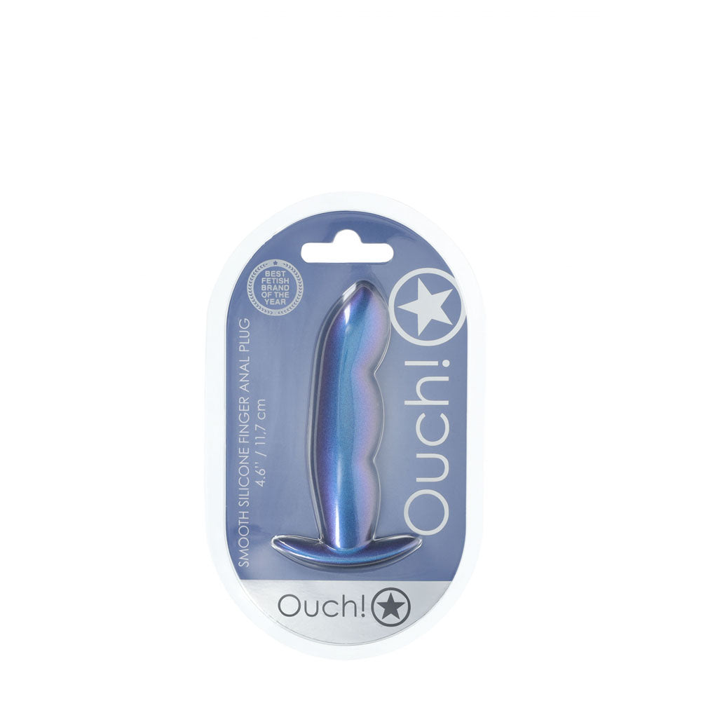 OUCH! Finger Anal Plug - Metallic Blue - Naughty by Nature Adult Store