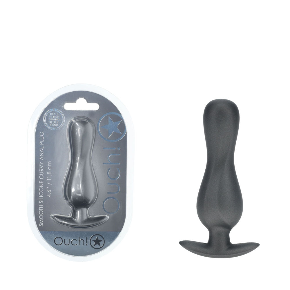 OUCH! Curvy Anal Plug - Gun Metal - Naughty by Nature Adult Store