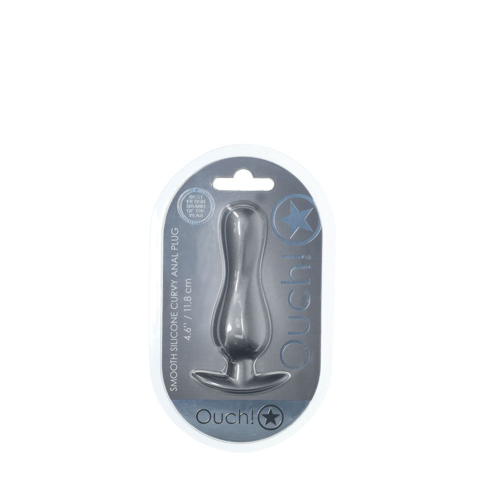 OUCH! Curvy Anal Plug - Gun Metal - Naughty by Nature Adult Store