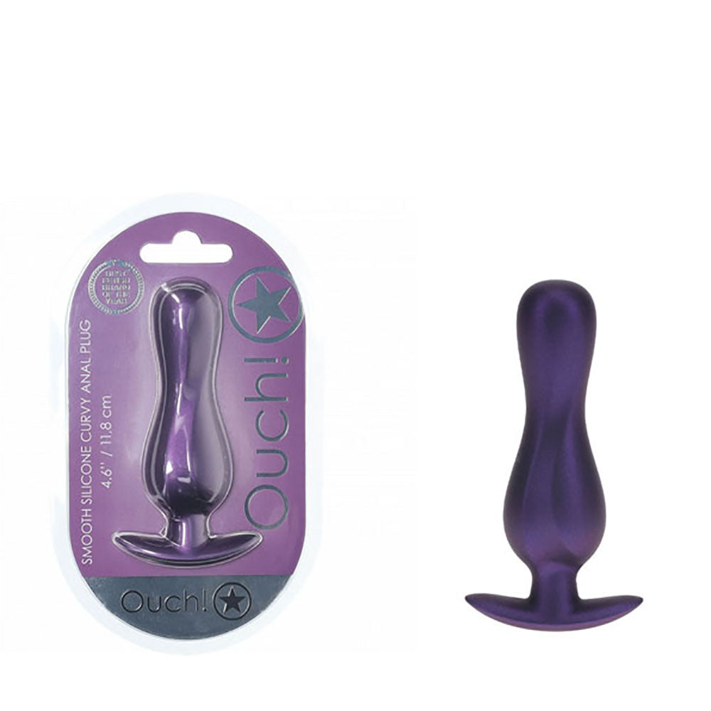OUCH! Curvy Anal Plug - Metallic Purple - Naughty by Nature Adult Store