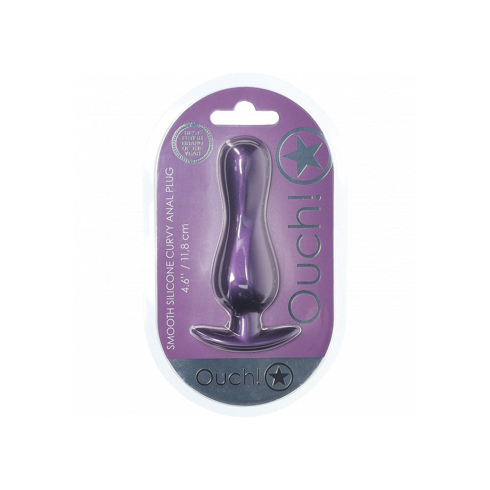 OUCH! Curvy Anal Plug - Metallic Purple - Naughty by Nature Adult Store
