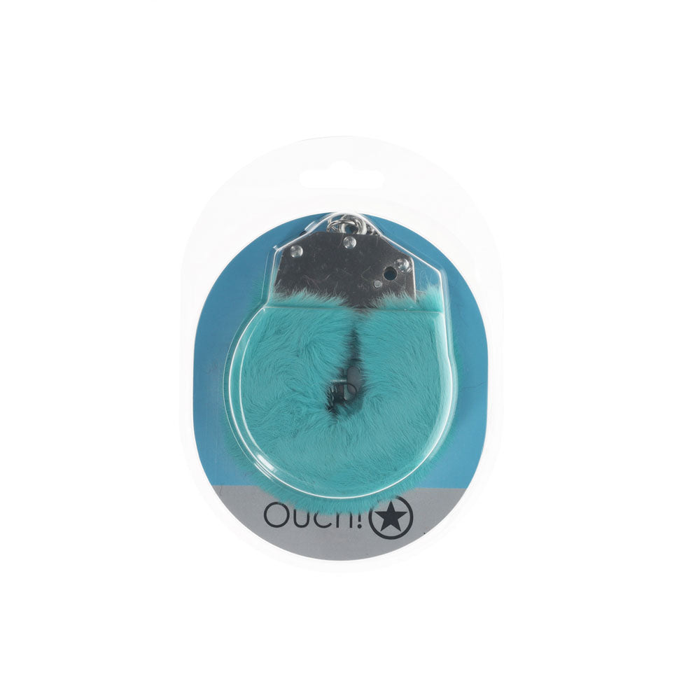 OUCH! Heavy-Duty Fluffy Cuffs - Blue - Naughty by Nature Adult Store