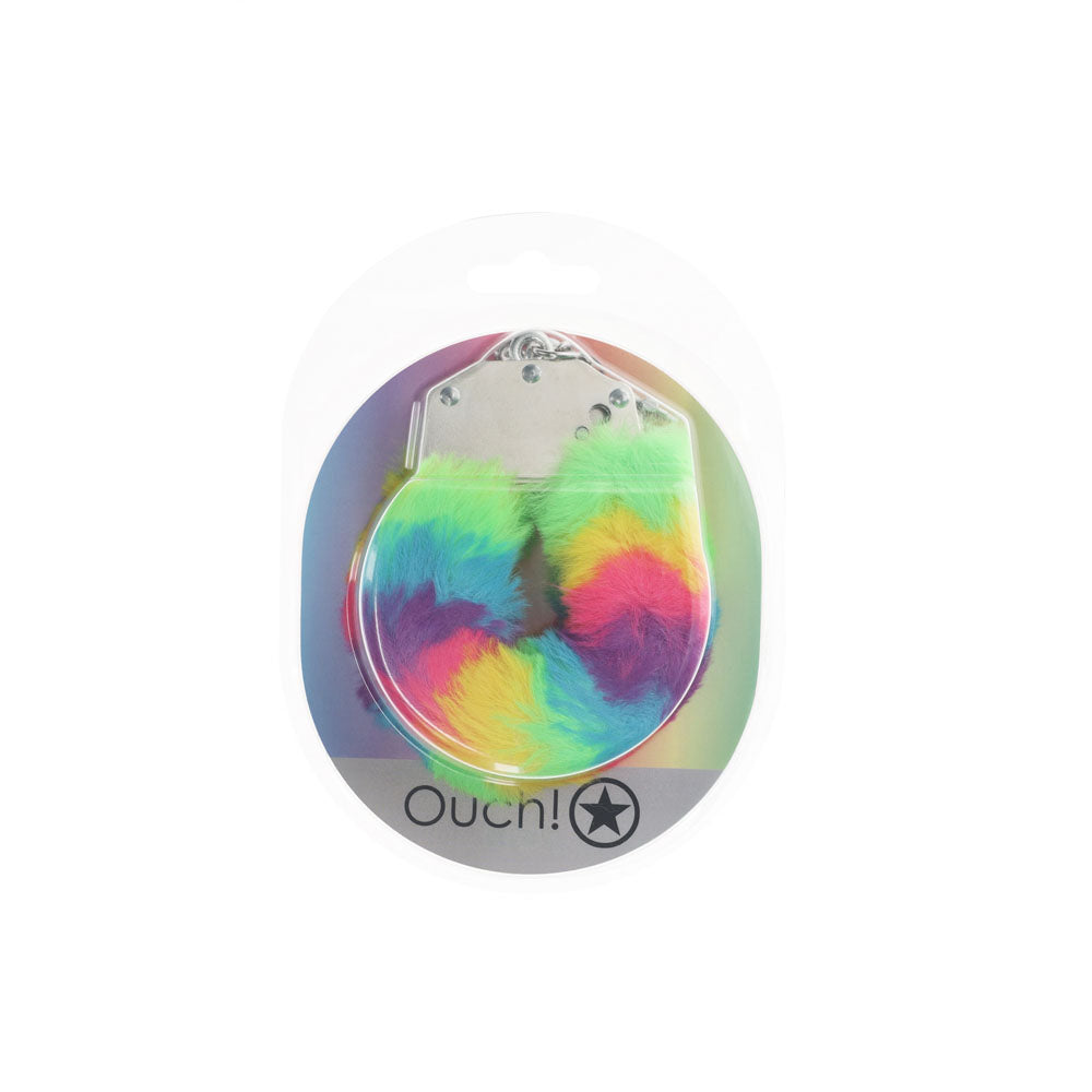 OUCH! Heavy-Duty Fluffy Cuffs - Multicolour 1 - Naughty by Nature Adult Store