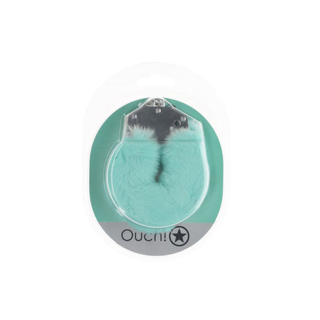 OUCH! Heavy-Duty Fluffy Cuffs - Powder Green - Naughty by Nature Adult Store