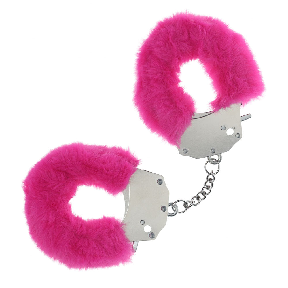 OUCH! Heavy-Duty Fluffy Cuffs - Pink - Naughty by Nature Adult Store