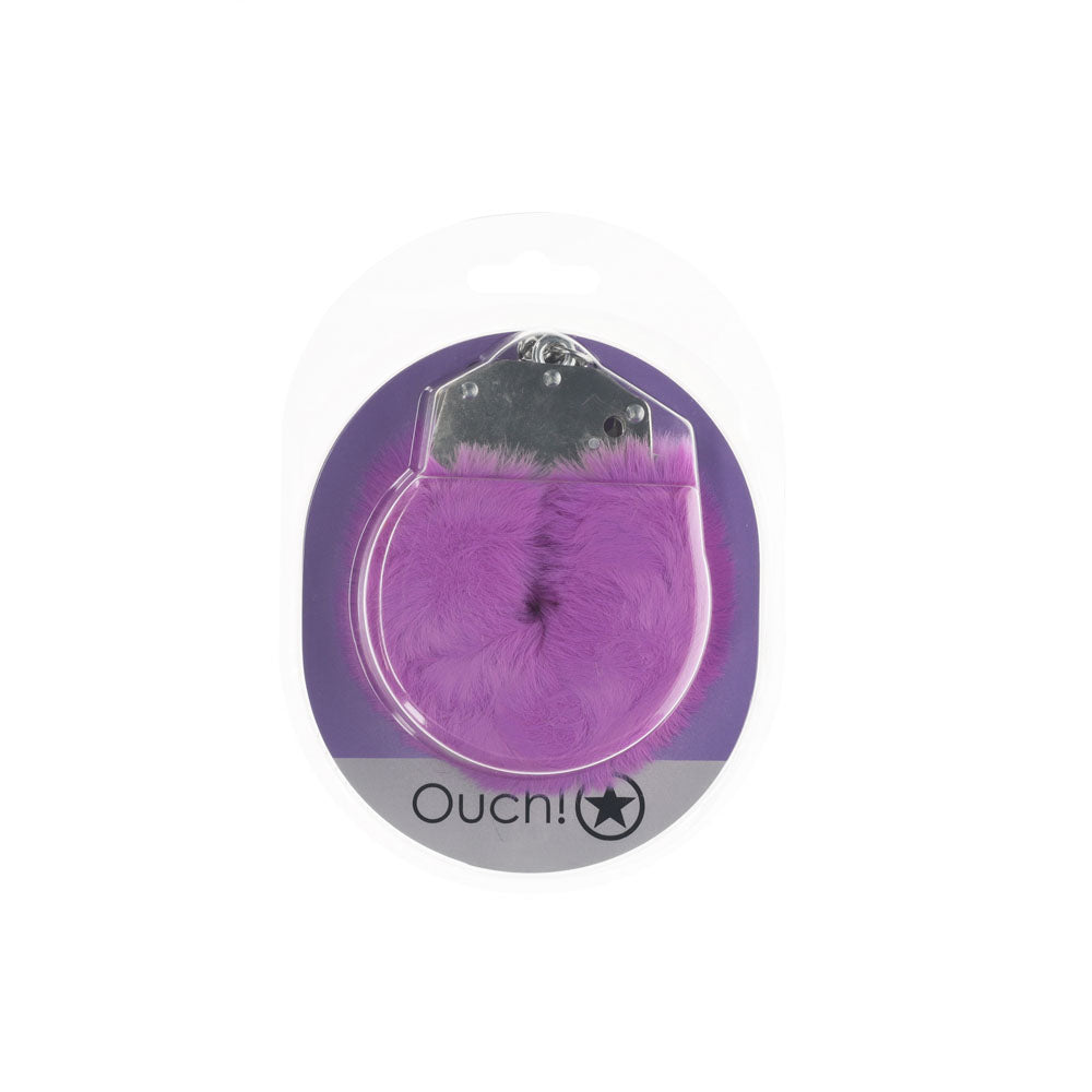 OUCH! Heavy-Duty Fluffy Cuffs - Purple - Naughty by Nature Adult Store