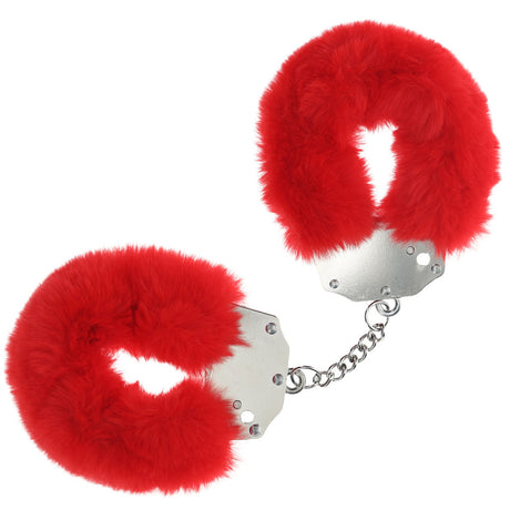 OUCH! Heavy-Duty Fluffy Cuffs - Red - Naughty by Nature Adult Store