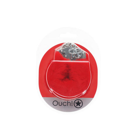 OUCH! Heavy-Duty Fluffy Cuffs - Red - Naughty by Nature Adult Store