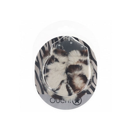 OUCH! Heavy-Duty Fluffy Cuffs - Snow Leopard - Naughty by Nature Adult Store