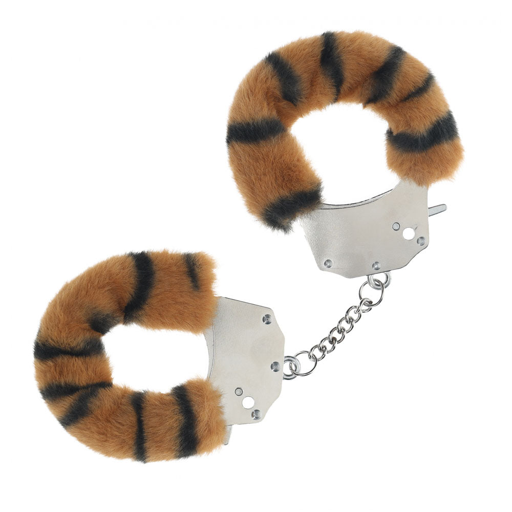 OUCH! Heavy-Duty Fluffy Cuffs - Tiger - Naughty by Nature Adult Store