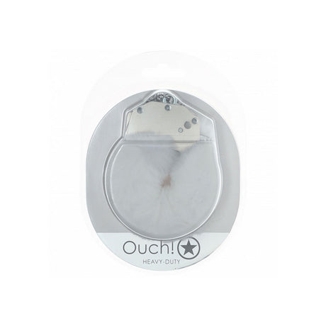OUCH! Heavy-Duty Fluffy Cuffs - White - Naughty by Nature Adult Store
