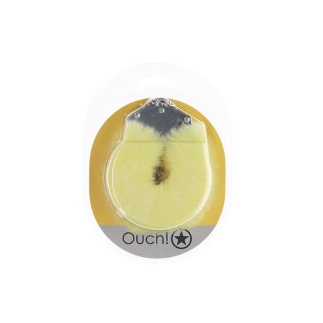 OUCH! Heavy-Duty Fluffy Cuffs - Yellow - Naughty by Nature Adult Store