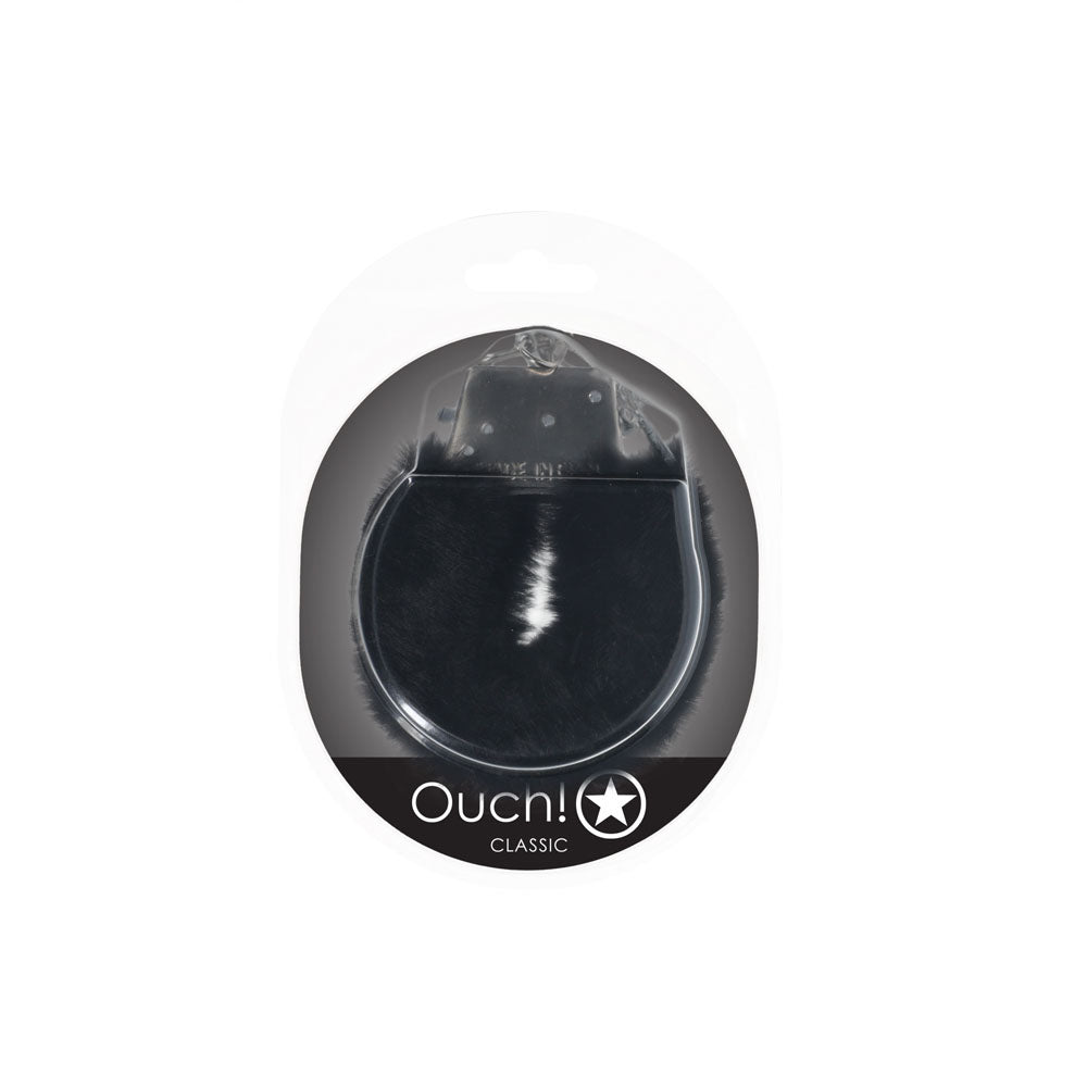OUCH! Classic Fluffy Cuffs - Black - Naughty by Nature Adult Store