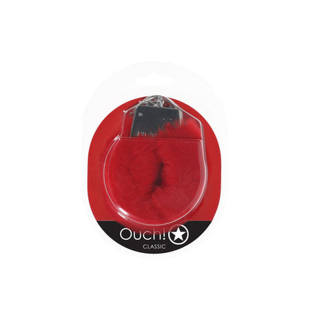 OUCH! Classic Fluffy Cuffs - Red - Naughty by Nature Adult Store