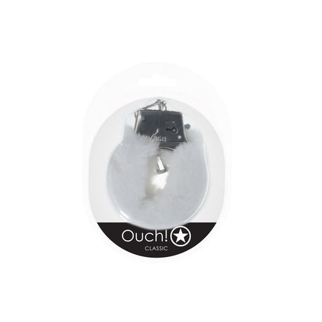 OUCH! Classic Fluffy Cuffs - White - Naughty by Nature Adult Store