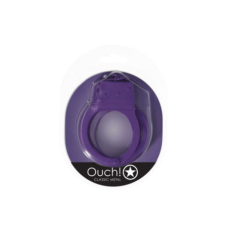 OUCH! Classic Metal Cuffs - Purple - Naughty by Nature Adult Store