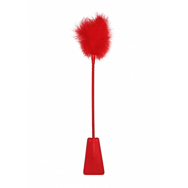 Ouch! Crop With Feather - Red Whip - Naughty by Nature Adult Store