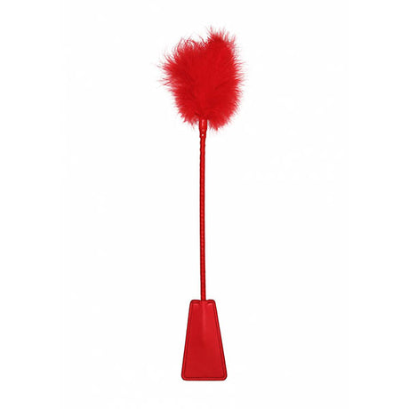 Ouch! Crop With Feather - Red Whip - Naughty by Nature Adult Store