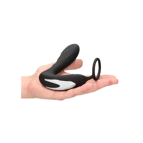 OUCH! E-stim & Vibrating Butt Plug Cock Ring