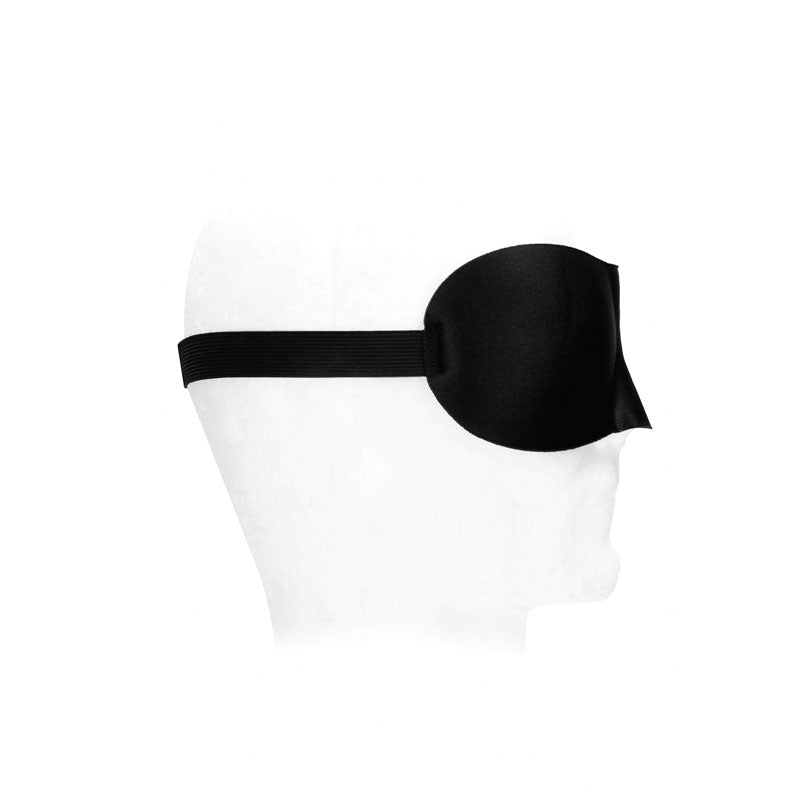 OUCH! Black & White Satin Curvy Eye Mask