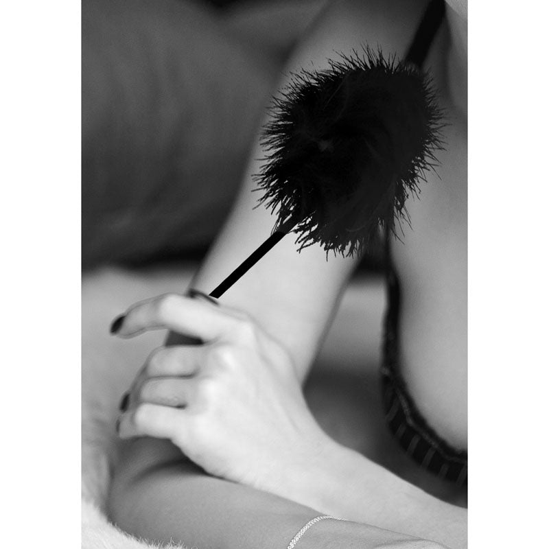 OUCH! Black & White Feather Tickler - Black - Naughty by Nature Adult Store