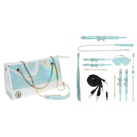 OUCH! Paris Collection - Kit with Bag - Baby Blue Bondage Set with Bag - 8 Piece Kit - Naughty by Nature Adult Store
