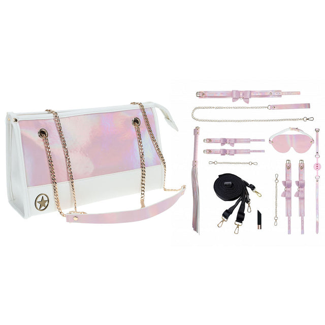 OUCH! Paris Collection - Kit with Bag - Pink Bondage Set with Bag - 8 Piece Kit - Naughty by Nature Adult Store