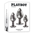 Playboy Pleasure PLEASURE 3 WAYS - Metal Butt Plugs - Set of 3 Sizes - Naughty by Nature Adult Store