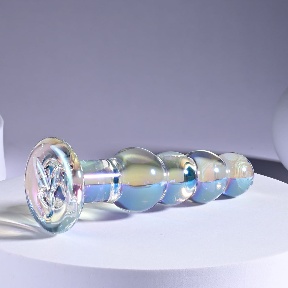 Playboy Pleasure JEWELS BEADS - Clear Glass 12 cm Anal Beads - Naughty by Nature Adult Store