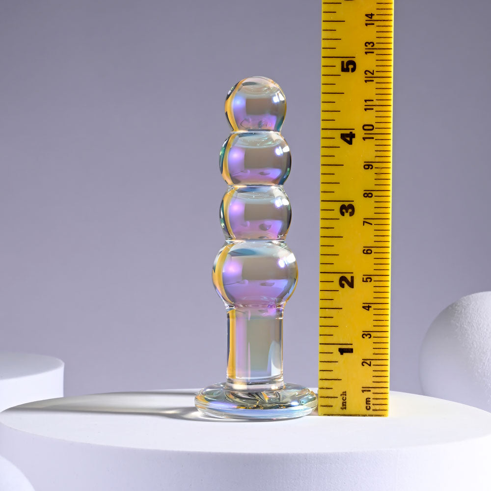 Playboy Pleasure JEWELS BEADS - Clear Glass 12 cm Anal Beads - Naughty by Nature Adult Store