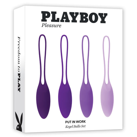 Playboy Pleasure PUT IN WORK - Purple Kegel Ball Set - Set of 4 - Naughty by Nature Adult Store