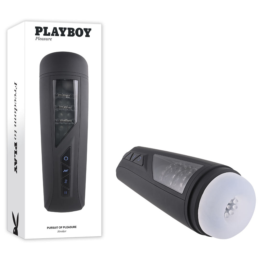Playboy Pleasure PURSUIT OF PLEASURE - USB Rechargeable Vibrating Stroker - Naughty by Nature Adult Store