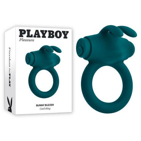 Playboy Pleasure BUNNY BUZZER - Green USB Rechargeable Vibrating Cock Ring - Naughty by Nature Adult Store