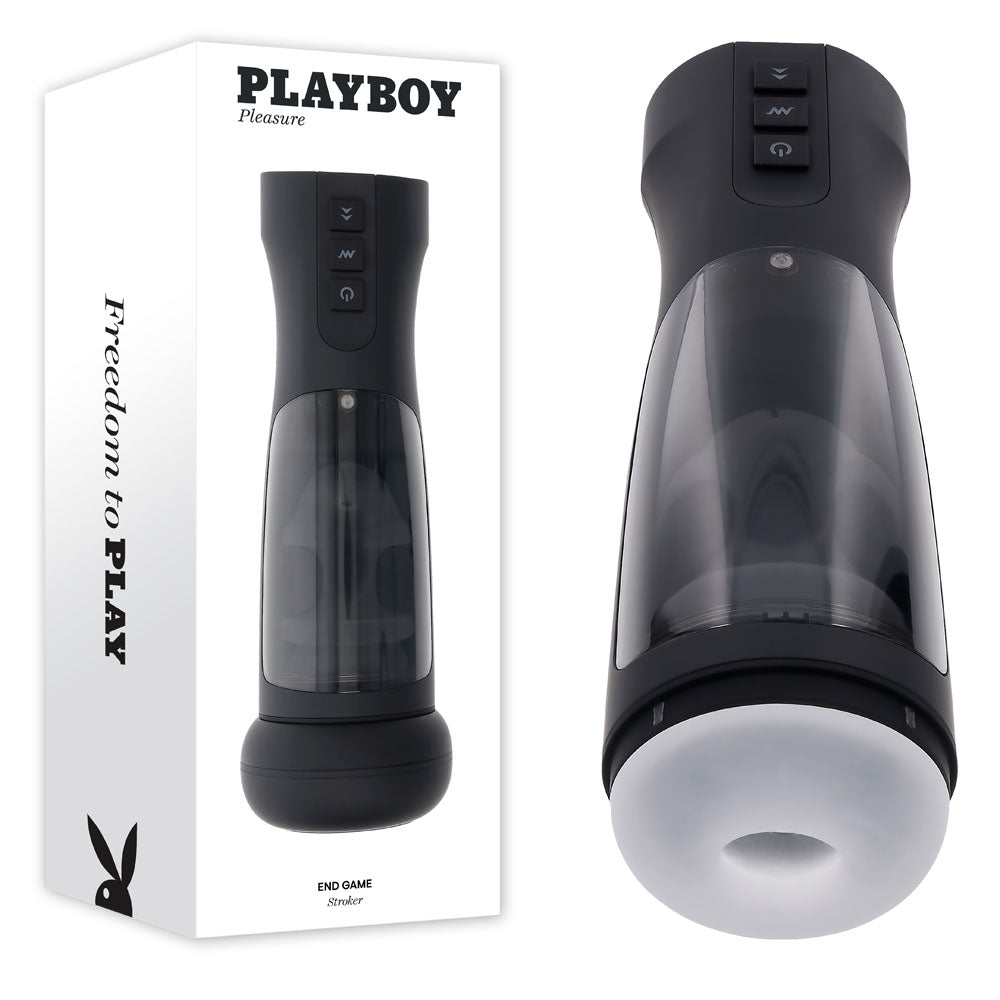 Playboy Pleasure END GAME - USB Rechargeable Vibrating & Self Sanitising Stroker - Naughty by Nature Adult Store