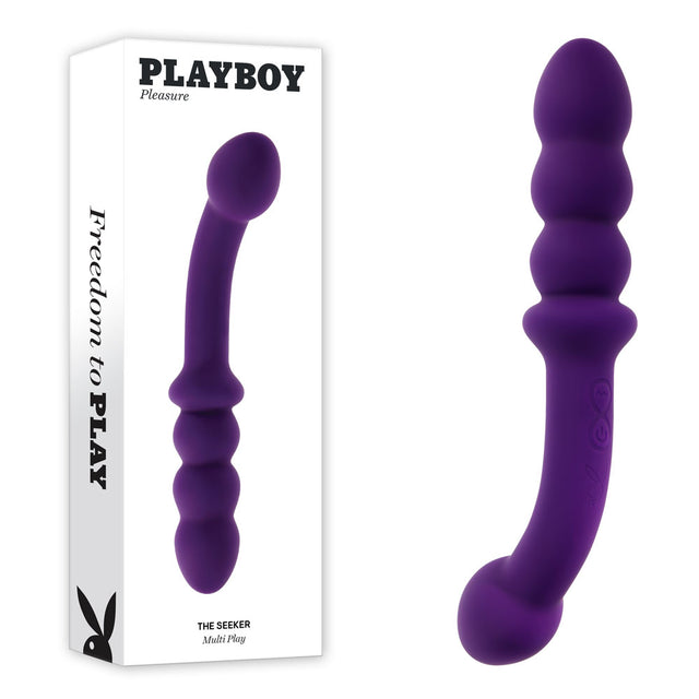 Playboy Pleasure THE SEEKER - Purple 20.3 cm USB Rechargeable Double Ended Vibrator - Naughty by Nature Adult Store