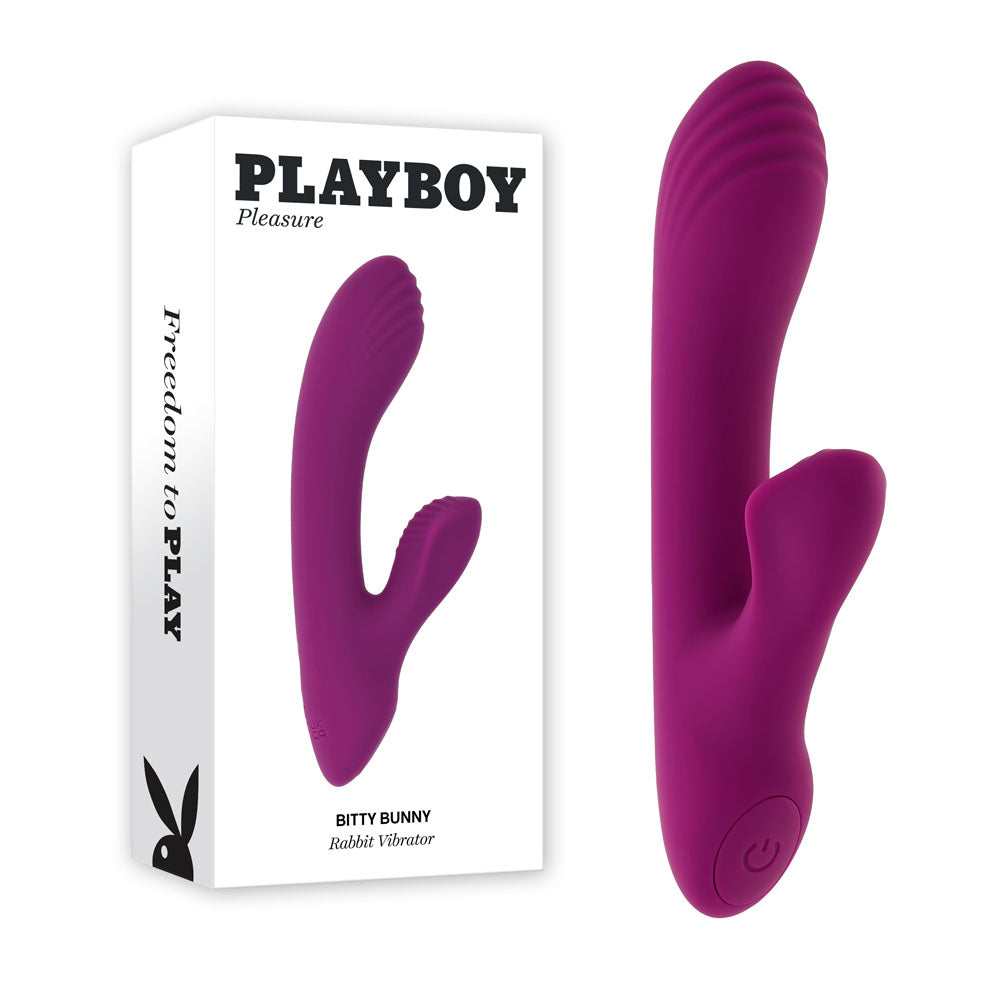 Playboy Pleasure BITTY BUNNY - Purple 14.7 cm USB Rechargeable Rabbit Vibrator - Naughty by Nature Adult Store
