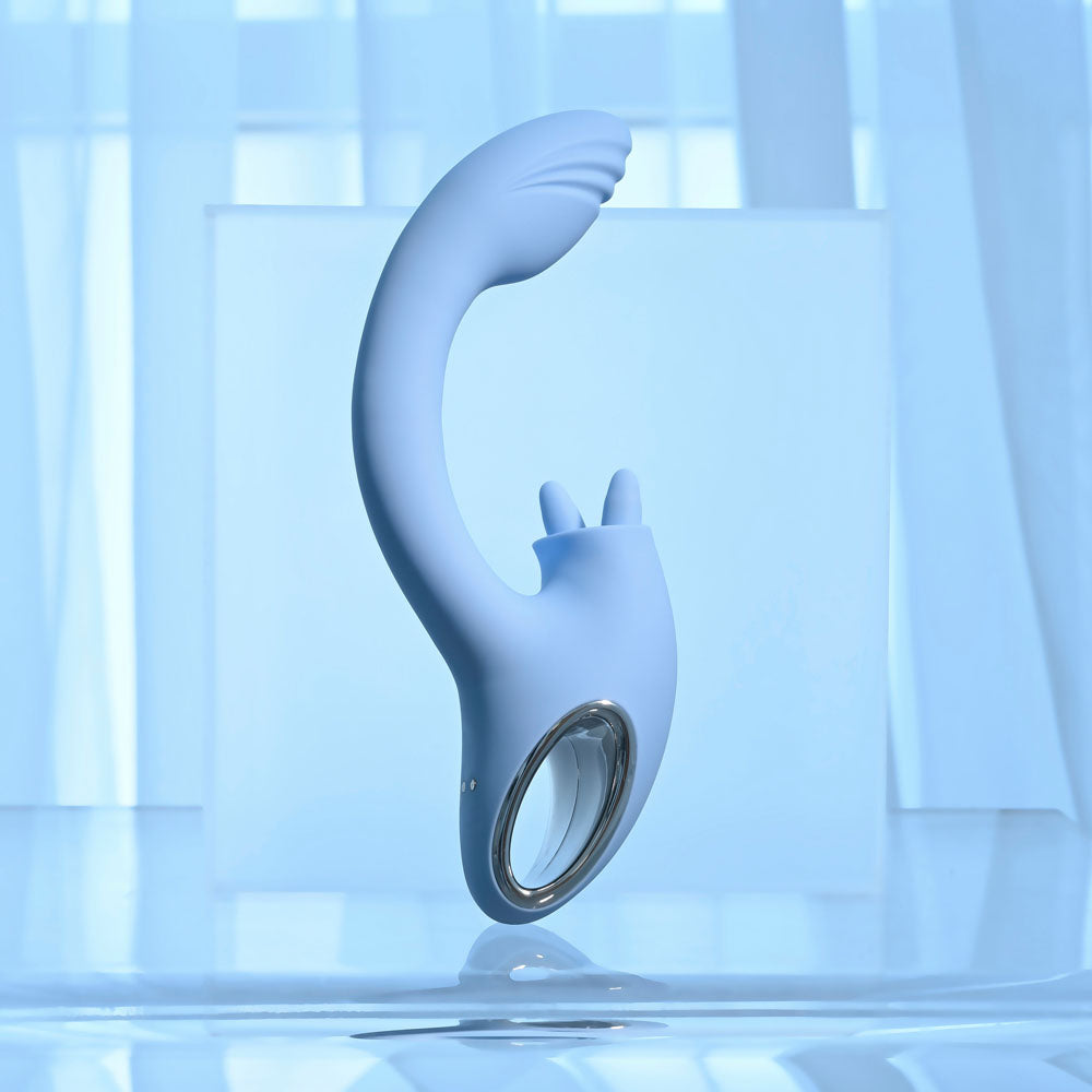 Playboy Pleasure SAPPHIRE SKY Vibrator with Double Tongue Stimulator