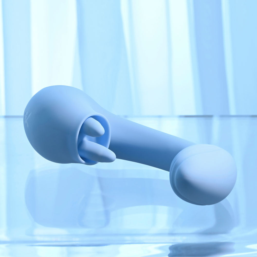 Playboy Pleasure SAPPHIRE SKY Vibrator with Double Tongue Stimulator