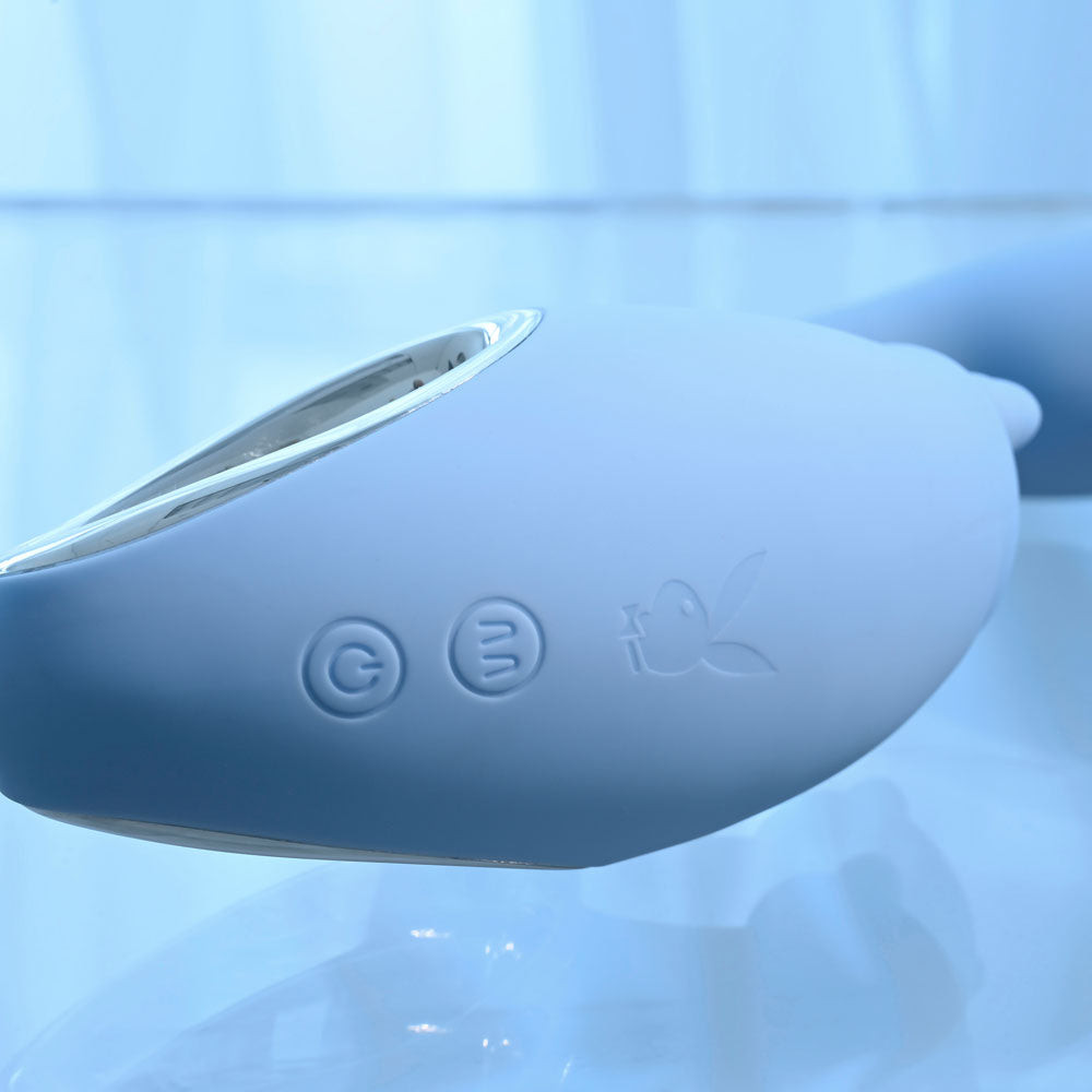 Playboy Pleasure SAPPHIRE SKY Vibrator with Double Tongue Stimulator