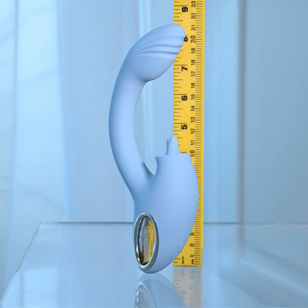 Playboy Pleasure SAPPHIRE SKY Vibrator with Double Tongue Stimulator