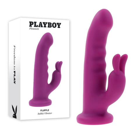 Playboy Pleasure FLUFFLE - Purple 19.7 cm USB Rechargeable Rabbit Vibrator - Naughty by Nature Adult Store