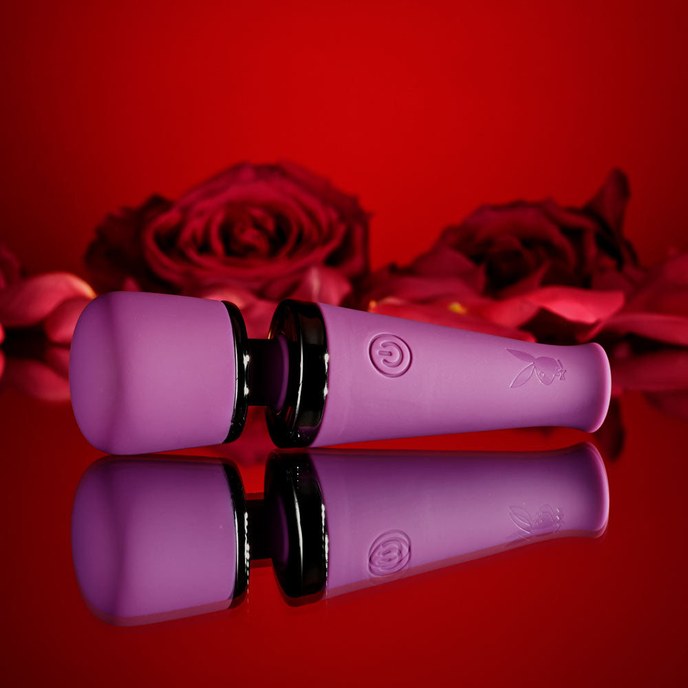 Playboy Pleasure MIC DROP - Purple 11.4 cm USB Rechargeable Vibrating Mini Massage Wand - Naughty by Nature Adult Store