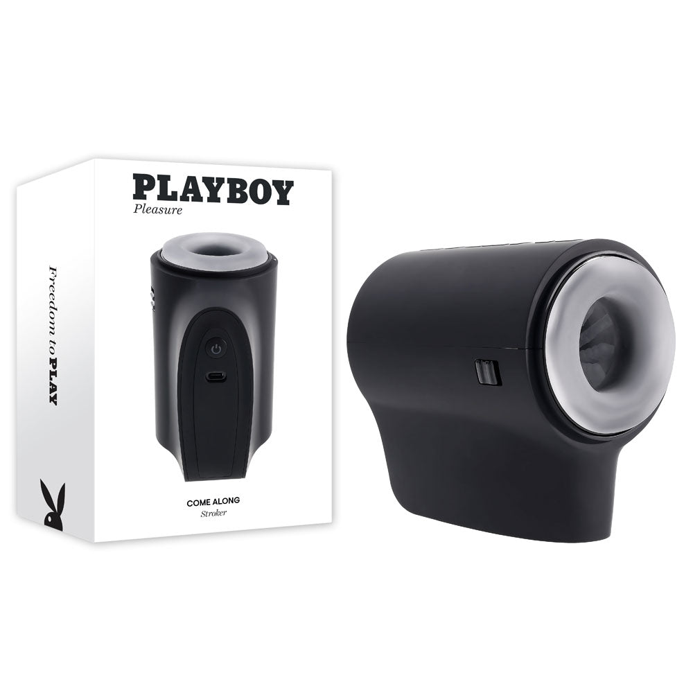 Playboy Pleasure COME ALONG - USB Rechargeable Vibrating Stroker - Naughty by Nature Adult Store