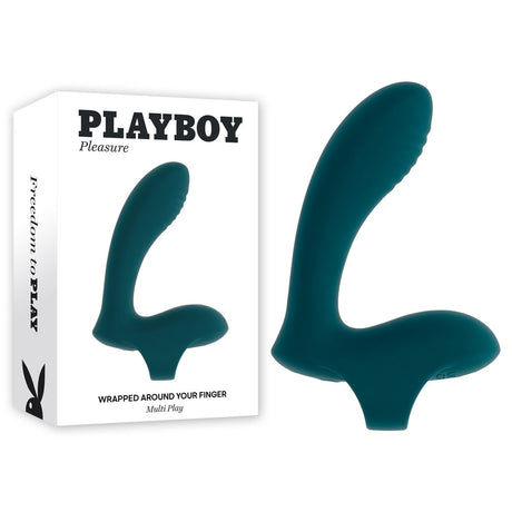 Playboy Pleasure WRAPPED AROUND YOUR FINGER - Green USB Rechargeable Finger Stimulator - Naughty by Nature Adult Store