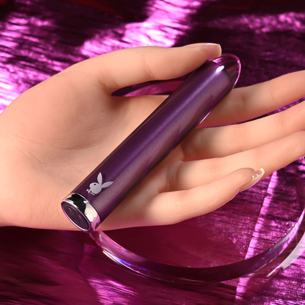 Playboy Pleasure AMETHYST - Glass Tipped Mini Vibrator - Naughty by Nature Adult Store