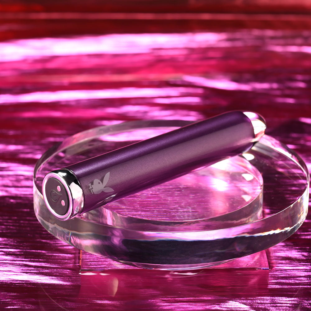 Playboy Pleasure AMETHYST - Glass Tipped Mini Vibrator - Naughty by Nature Adult Store