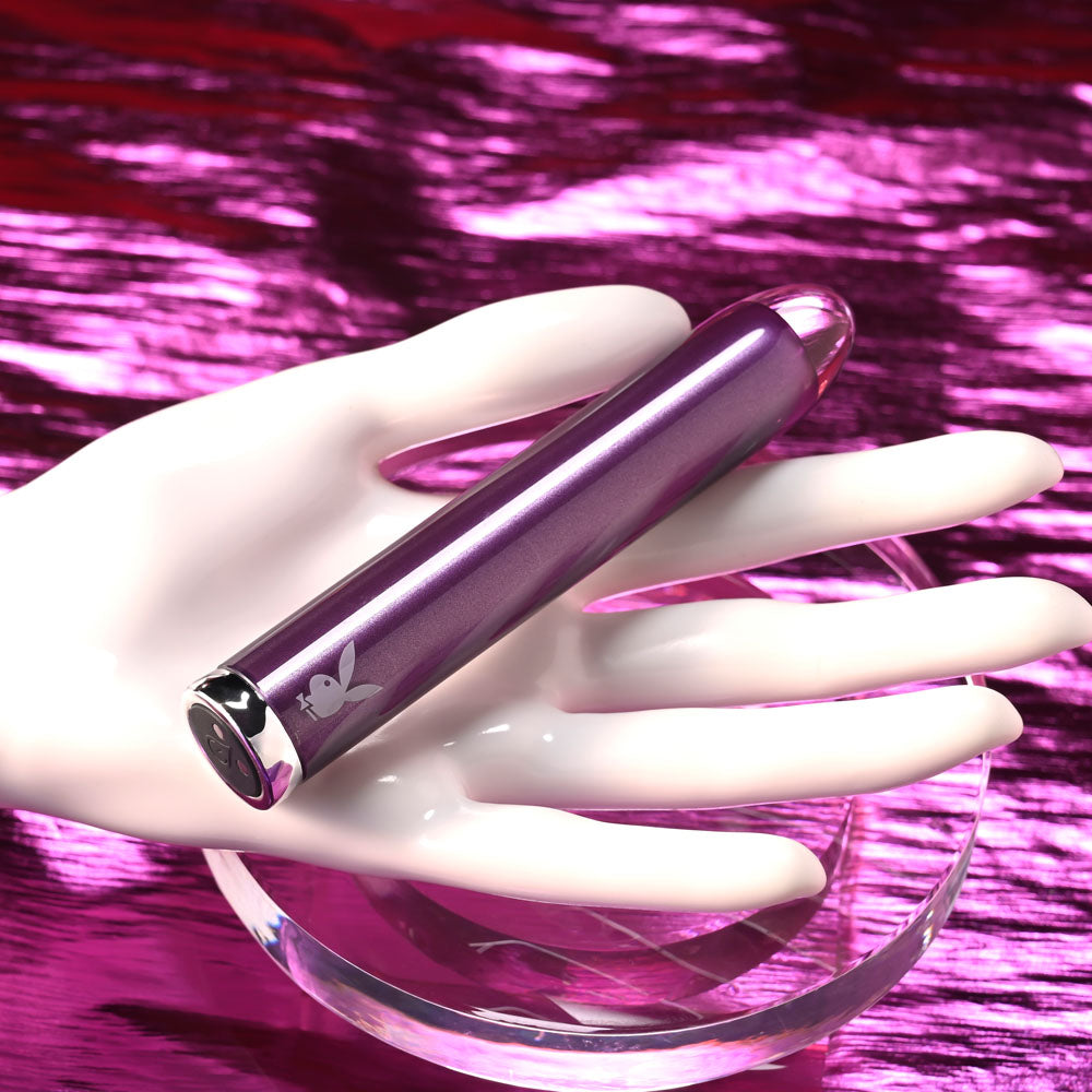 Playboy Pleasure AMETHYST - Glass Tipped Mini Vibrator - Naughty by Nature Adult Store