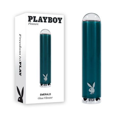 Playboy Pleasure EMERALD - USB Rechargeable Glass Tipped Bullet - Naughty by Nature Adult Store