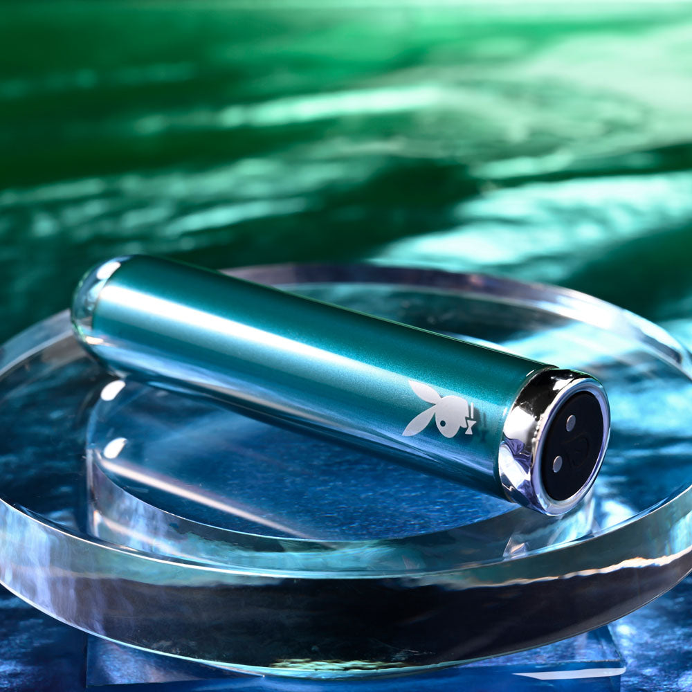 Playboy Pleasure EMERALD - USB Rechargeable Glass Tipped Bullet - Naughty by Nature Adult Store